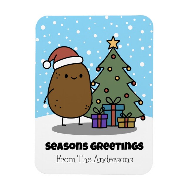 Magnet Flexible Seasons Greetings With A Potato (Vertical)