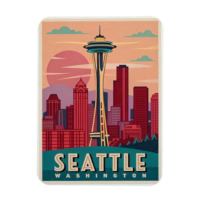 Magnet Flexible Seattle - Emerald City Skyline (Vertical)