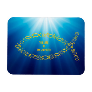 Magnet Flexible Sentence LE SEIGNEUR EST MON HÉPHÈRE   Poisson c