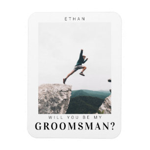 Magnet Flexible Serez-vous mon Groomsman minimaliste photo moderne