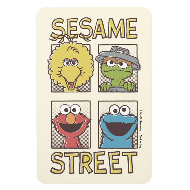 Magnet Flexible Sesame StreetVintage Caractère Comique (Vertical)