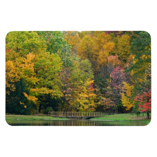 Magnet Flexible Seven Springs Fall Bridge II Autumn Paysage (Horizontal)