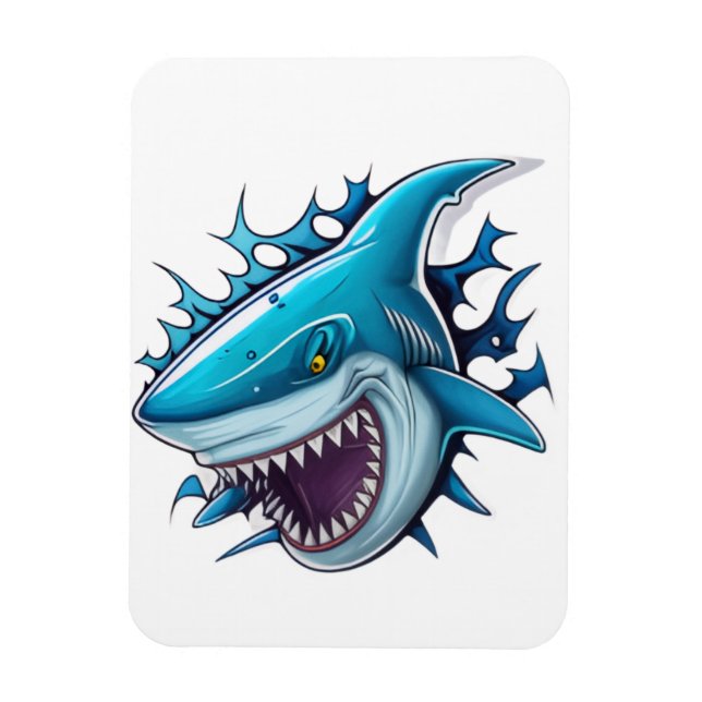Magnet Flexible Shark logo T-Shirt (Vertical)