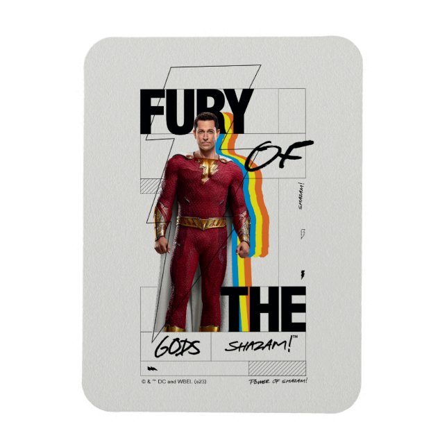 Magnet Flexible SHAZAM ! Furie des dieux | Art de style d'album ré (Vertical)