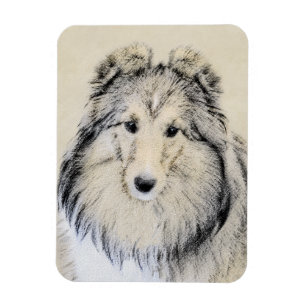 Magnet Flexible Shetland Sheepdog Painting - Cute Original Dog Art