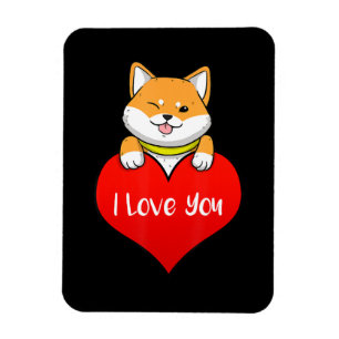 Magnet Flexible Shiba chien coeur   Je T'Aime Décor