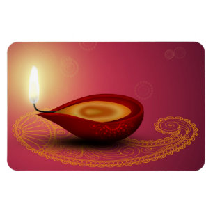 Magnet Flexible Shiny Happy Diwali Diya - Aimant flexible