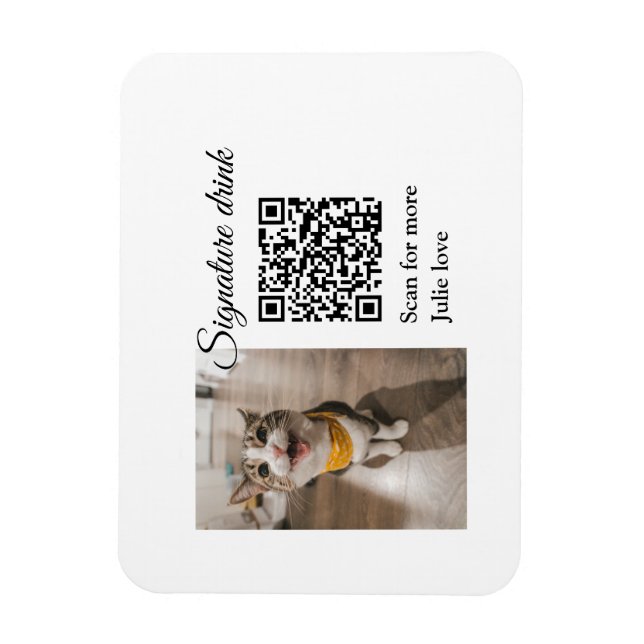 Magnet Flexible Signature boisson scanner QR code ajouter le nom d (Vertical)