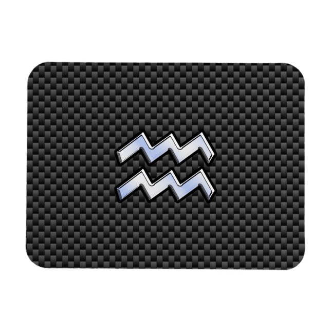 Magnet Flexible Signe du zodiaque Verseau Style Fibre de Carbone (Horizontal)