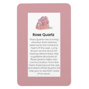 Magnet Flexible Signe rose Quartz Cristal Signification Bijoux Aff