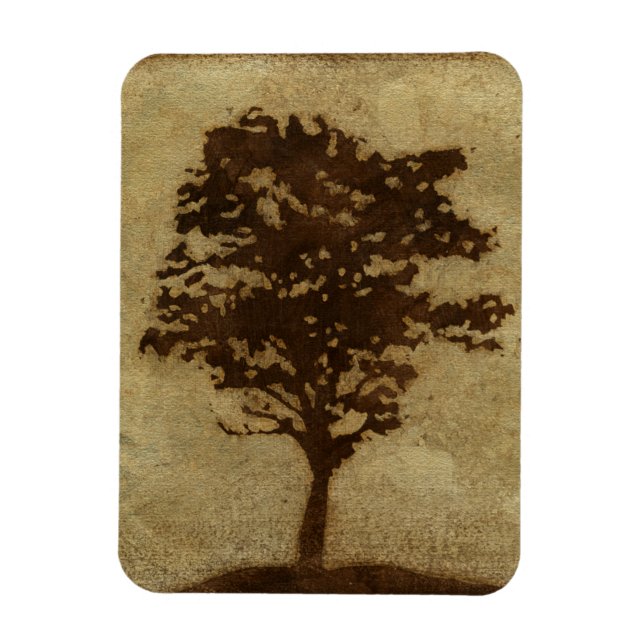 Magnet Flexible Silhouette d'arbre sur Arrière - plan de bronze (Vertical)