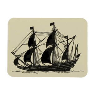 Magnet Flexible Silhouette de bateau avec les voiles se