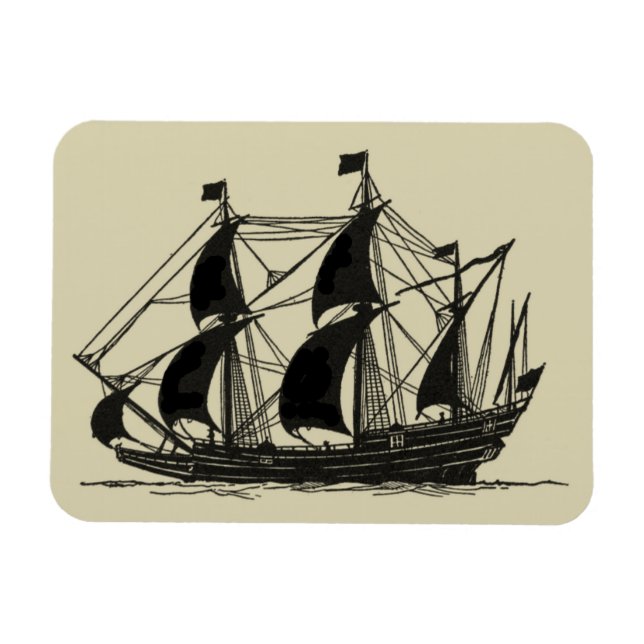 Magnet Flexible Silhouette du navire avec voiles de billage (Horizontal)