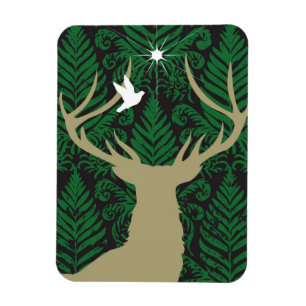 Magnet Flexible Silhouette d'un cerf, d'une colombe et d'une étoil