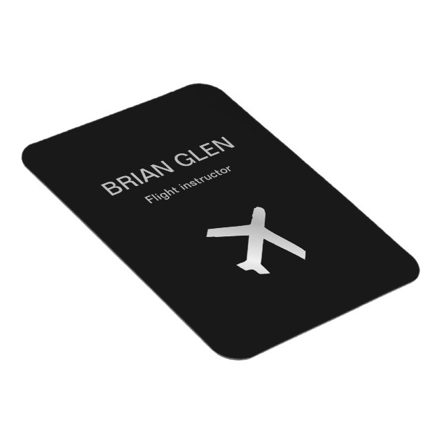Magnet Flexible Silver avion de vol silhouette gris (Côté Droit)