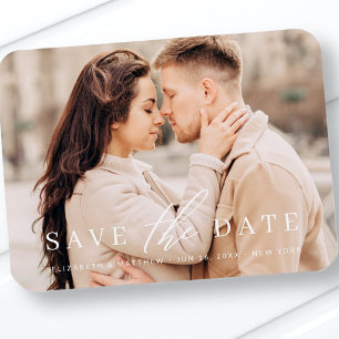 Magnet Flexible Simple Chic Minimaliste Photo Mariage Enregistrer 