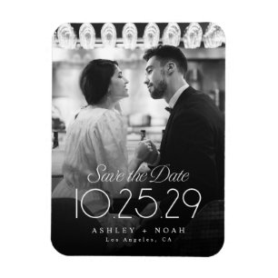Magnet Flexible Simple Élégance Écriture Classe Photo Mariage 
