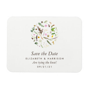 Magnet Flexible Simple Elégant Mariage de fleurs sauvages botaniqu