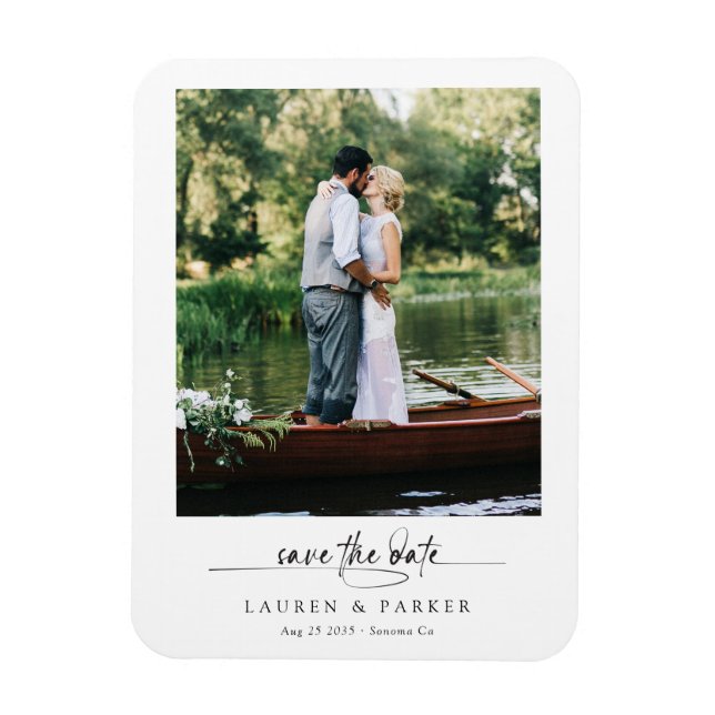 Magnet Flexible Simple Élégant Script de Save the Date de Mariage  (Vertical)