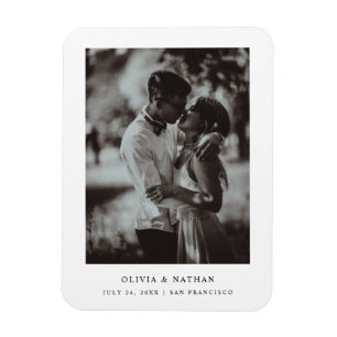 Magnet Flexible Simple Elegant Text and Photo   Save the Date