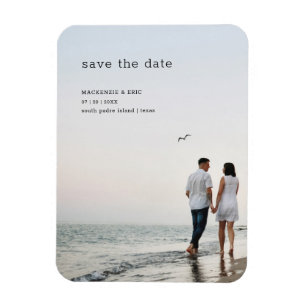 Magnet Flexible Simple Enregistrer La Date Modern Mariage Photo Ma