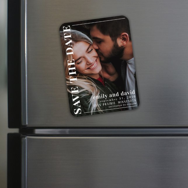 Magnet Flexible Simple Mariage Moderne Photo Enregistrer la Date (Créateur téléchargé)