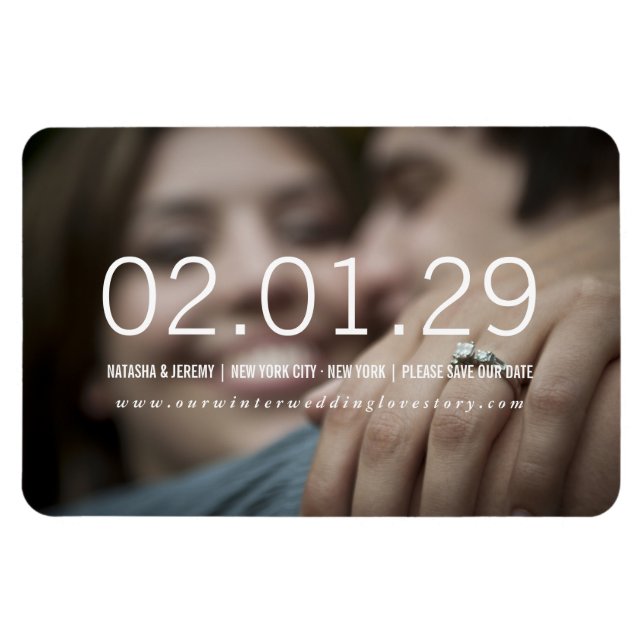 Magnet Flexible Simple Minimaliste Date Moderne Photo Enregistrer  (Horizontal)