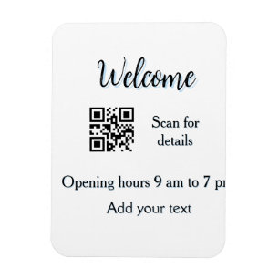 Magnet Flexible Simple ouverture de bienvenue code-barres QR ajout