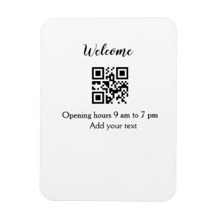Magnet Flexible Simple ouverture de bienvenue code-barres QR ajout
