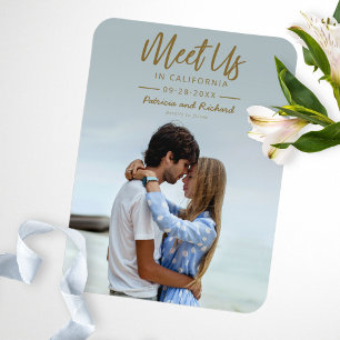 Magnet Flexible Simple Script Or Gold Meet Us In Save The Date Pho