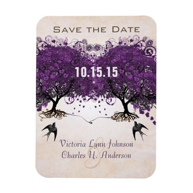 Magnet Flexible Simplement Peachy Heart Tree Wedding Enregistrer l (Vertical)