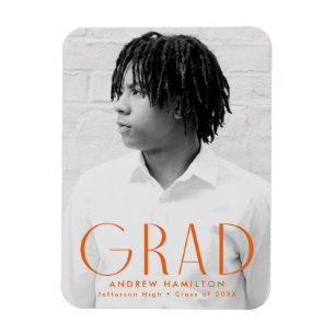 Magnet Flexible Simplicité moderne Orange Photo Graduation