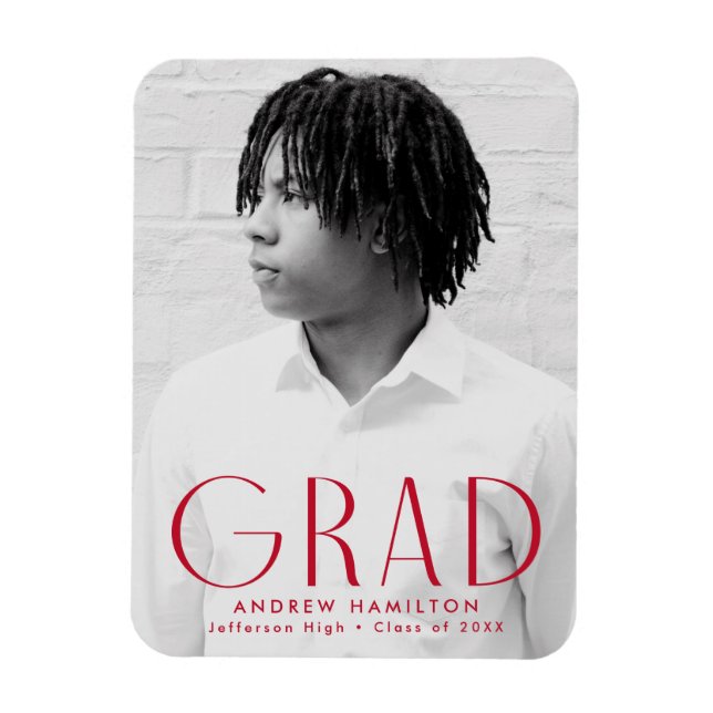 Magnet Flexible Simplicité moderne Red Photo Graduation (Vertical)