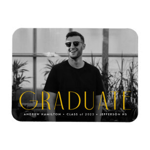 Magnet Flexible Simplicité moderne Yellow Photo Graduation