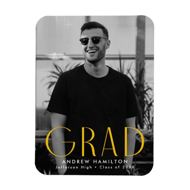 Magnet Flexible Simplicité moderne Yellow Photo Graduation (Vertical)