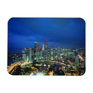 Magnet Flexible Singapour Skyline la nuit, Singapour