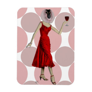 Magnet Flexible Singe dans la robe rouge avec du vin