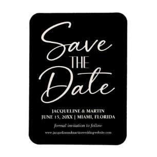 Magnet Flexible Site web de Cursive en noir blanc Mariage