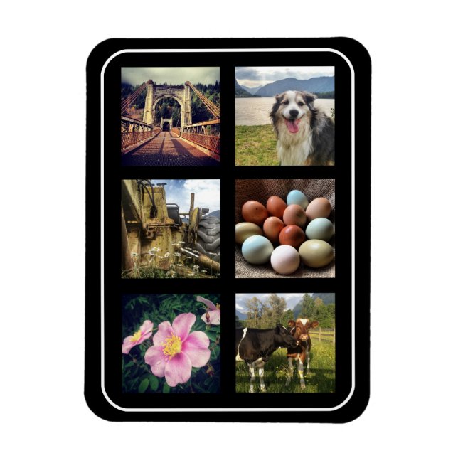 Magnet Flexible Six Photos Instagram Collage (Vertical)