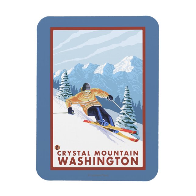 Magnet Flexible Ski de neige - Crystal Mountain, WA (Vertical)