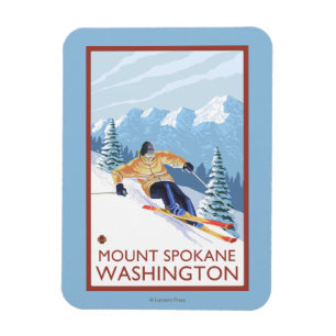 Magnet Flexible Skieur de neige de Downhhill - bâti Spokane,