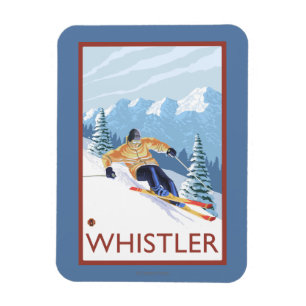Magnet Flexible Skieur de neige - Whistler (Colombie-Britannique) 