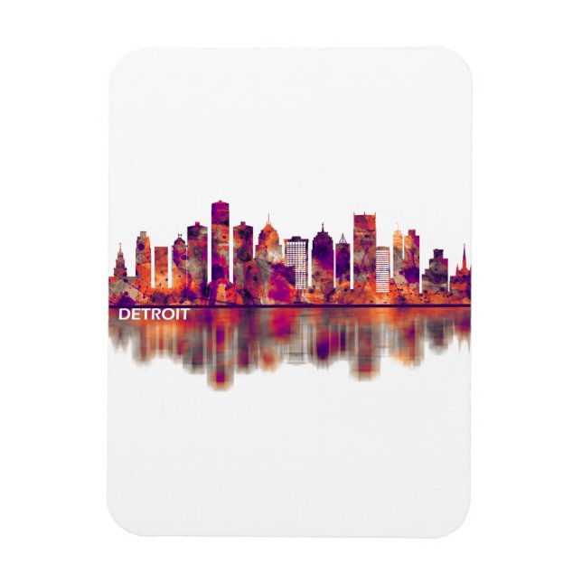 Magnet Flexible Skyline Detroit Michigan (Vertical)