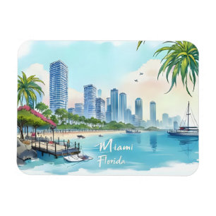Magnet Flexible Skyline Miami City Floride