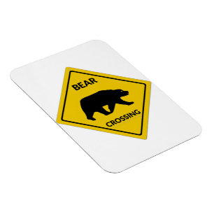 Magnet Flexible SlipperySignal de passage de l'ours de Joe silhoue