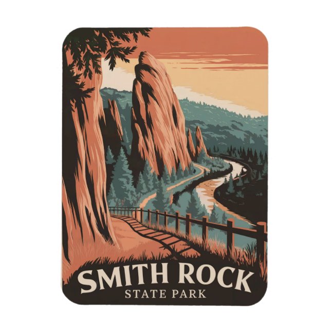 Magnet Flexible Smith Rock State Park Vintage (Vertical)