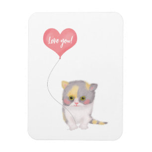 Magnet Flexible Smitten Kitten 'Love you' Saint Valentin aimant