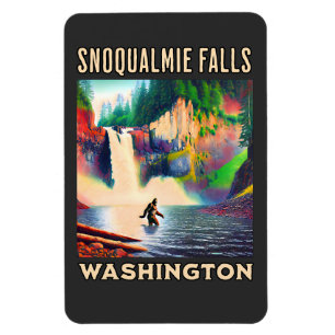 Magnet Flexible Snoqualmie Falls Washington Shirt, Sasquatch