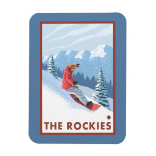 Magnet Flexible Snowboarder - Les Rocheuses