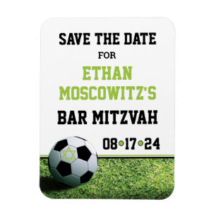Magnet Flexible Soccer Bar Mitzvah Enregistrer la date
